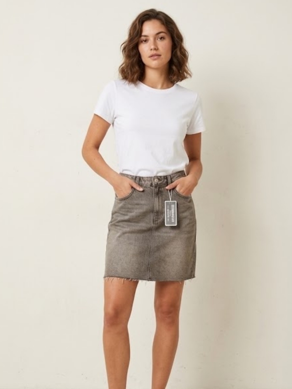 NWT Denimwear 1974 Gray Denim Skirt 30